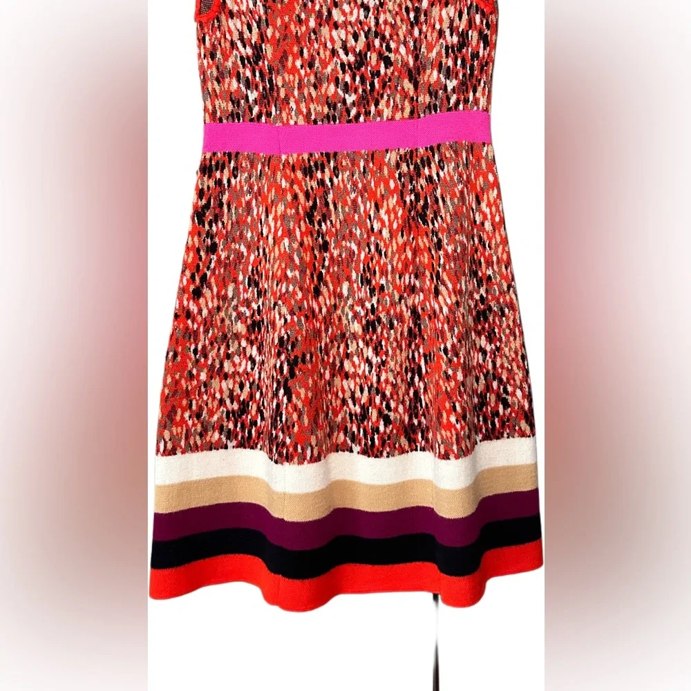 Missoni Multicolor Patterned Midi Dress with Pink Waistband - Picture 2 of 5